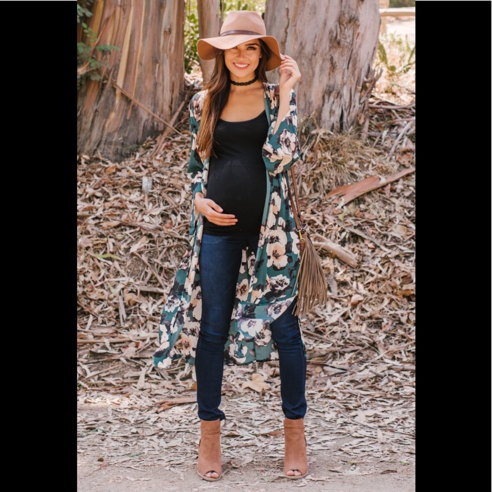 PINKBLUSH FLORAL LONG KIMONO